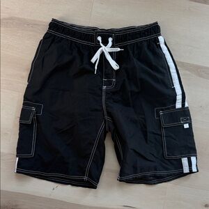 Kanu Surf Black and White Athletic Shorts